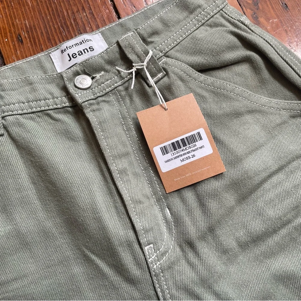 Reformation Sage Green Straight Leg Pants - Picture 4 of 5